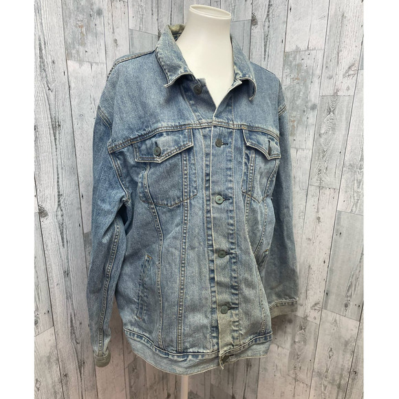 GAP 1969 Vintage Mens XXL Light Wash Long Sleeve Button Up Denim Jean Jacket - Picture 1 of 9